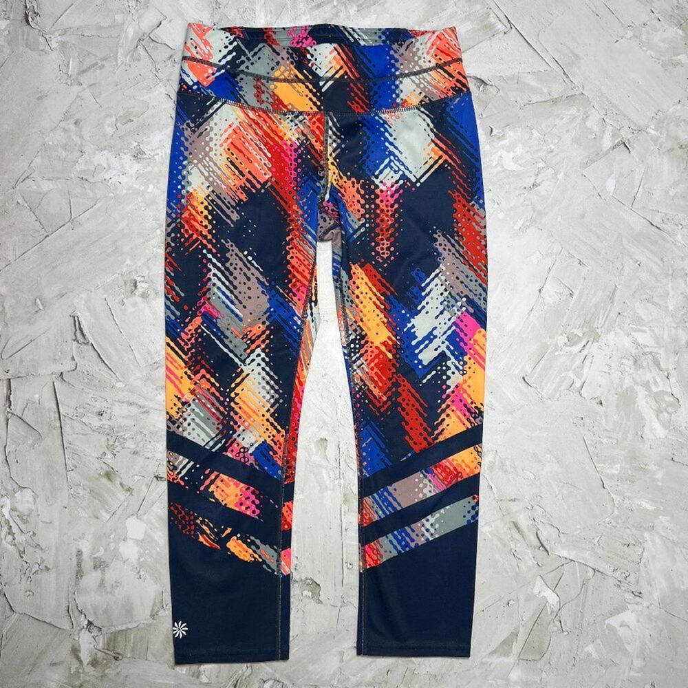 Athleta Lava Sonar Capri Yoga Leggings SIZE S Multicolor Cropped Athletic